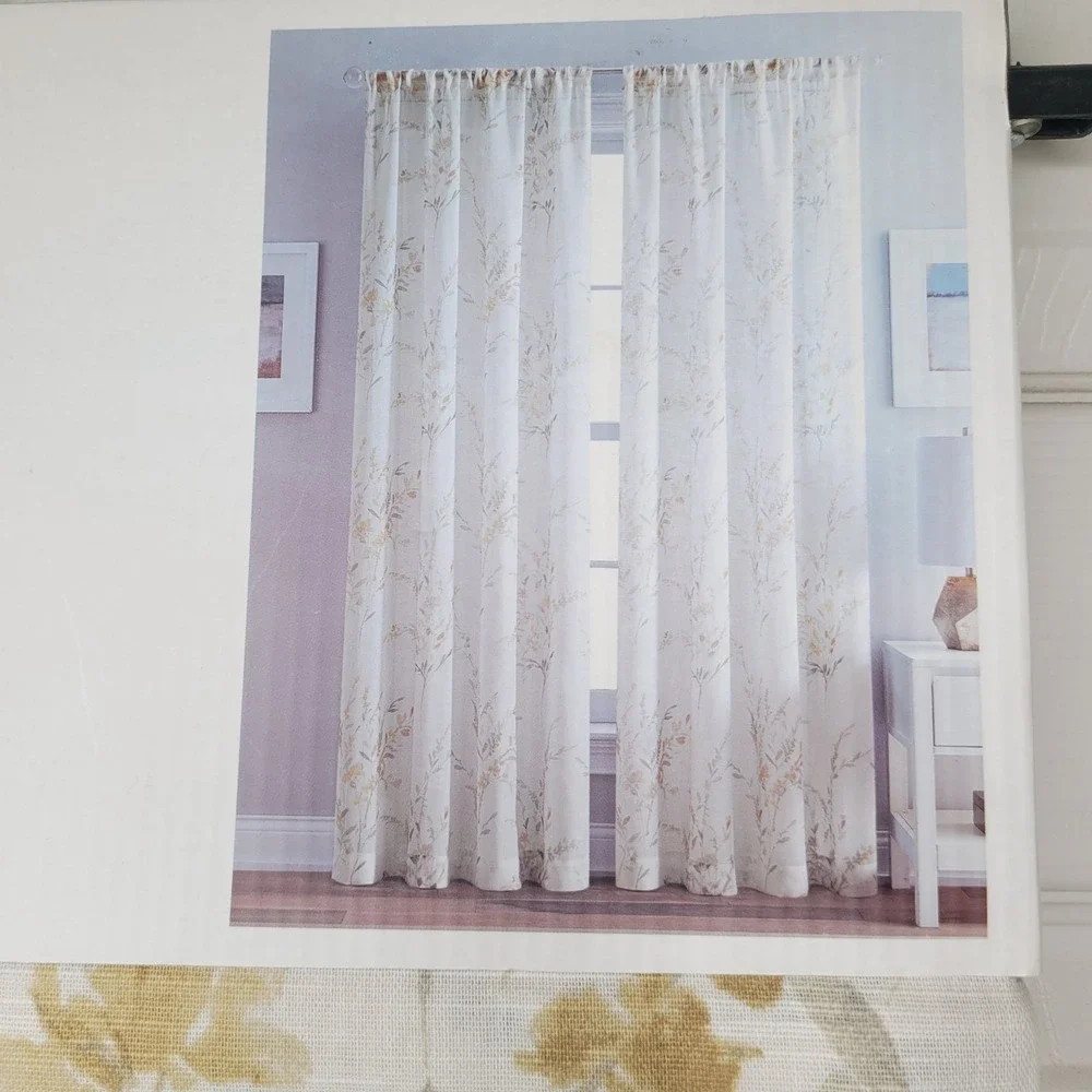 DKNY 2 Light Filtering Rod Pocket Panels‎ 50x84 Curtains Dune 100% Cotton